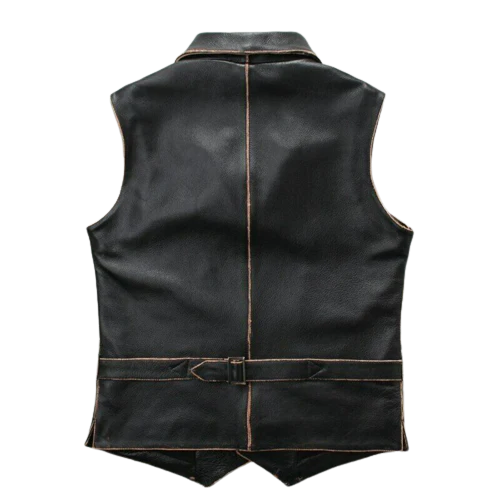 Motorcycle Distress Leather Vest