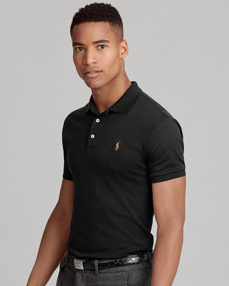 RL - Black - Color Pony Custom Slim Fit Polo Shirt - Black